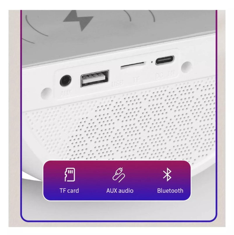 Lampara Despertador Cargador Inalambrico 4 en 1