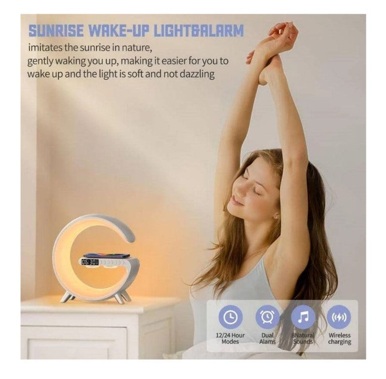 Lampara Despertador Cargador Inalambrico 4 en 1