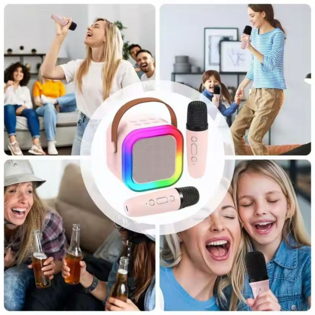 Altavoz De Karaoke Y Microfonos Portatil