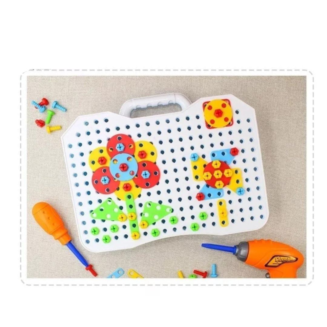 BLOQUES DE CONSTRUCCION 258 PIEZAS CON TALADRO