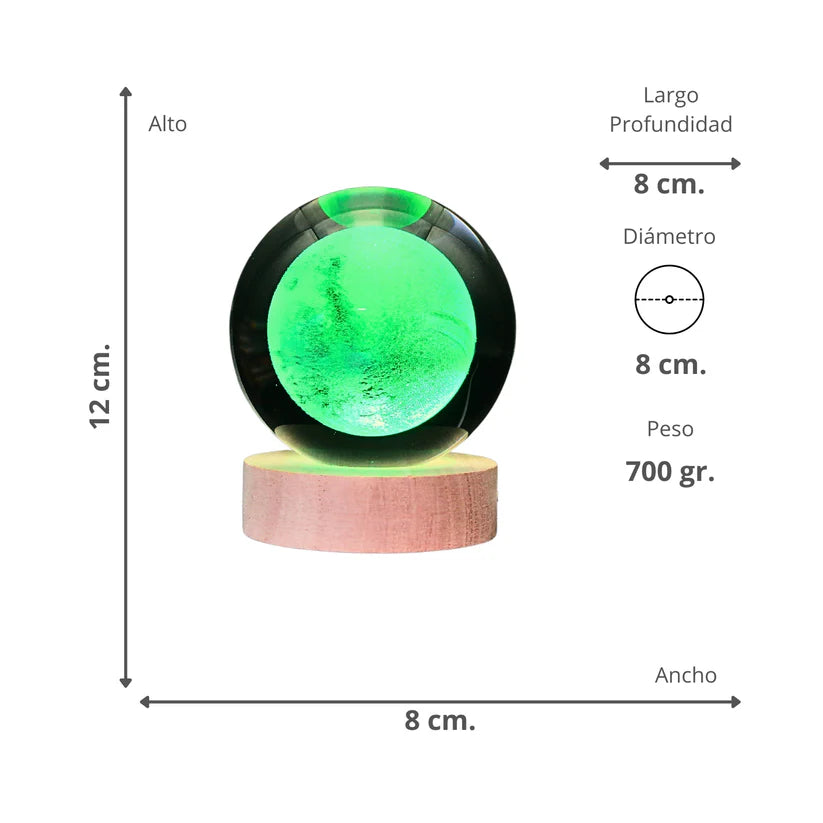 Lampara Bola De Cristal LED RGB Colores