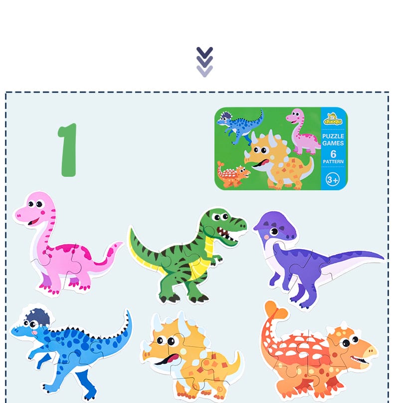 PUZZLE ROMPECABEZAS MONTESSORI 3D DINOSAURIO