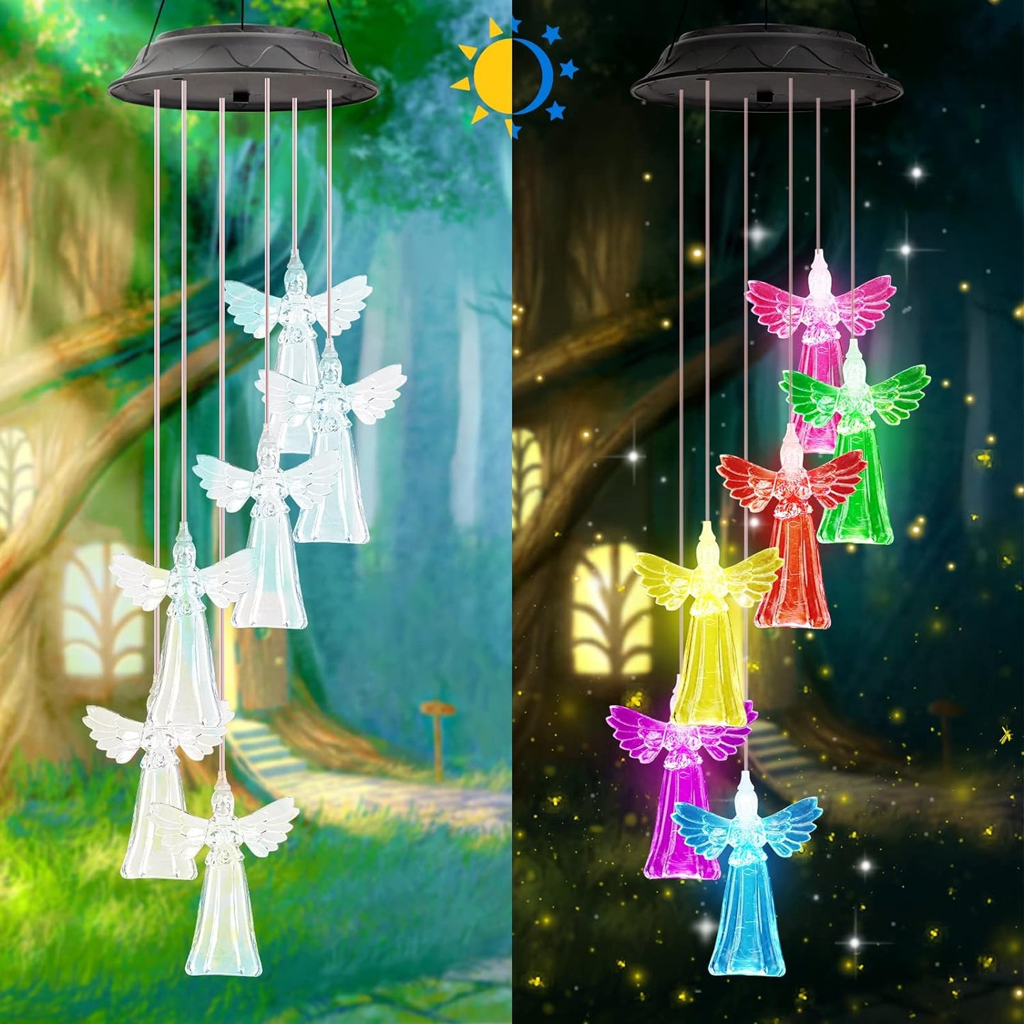 Colgante Solar Angeles Luz Multicolor