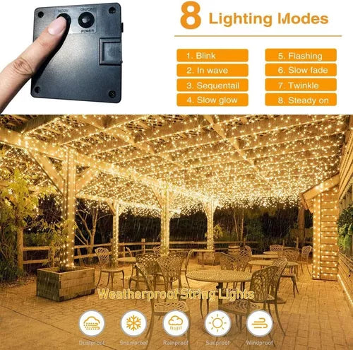 luz hada de 20 metros cálida