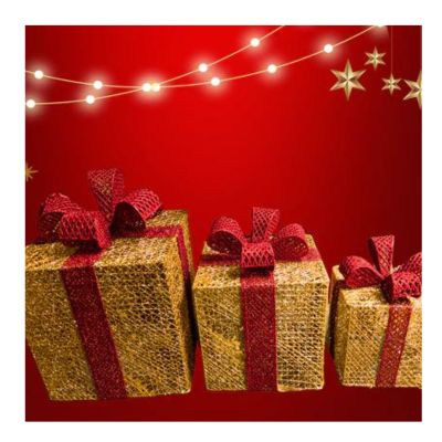 Adornos de 3 cajas con luces navideñas
