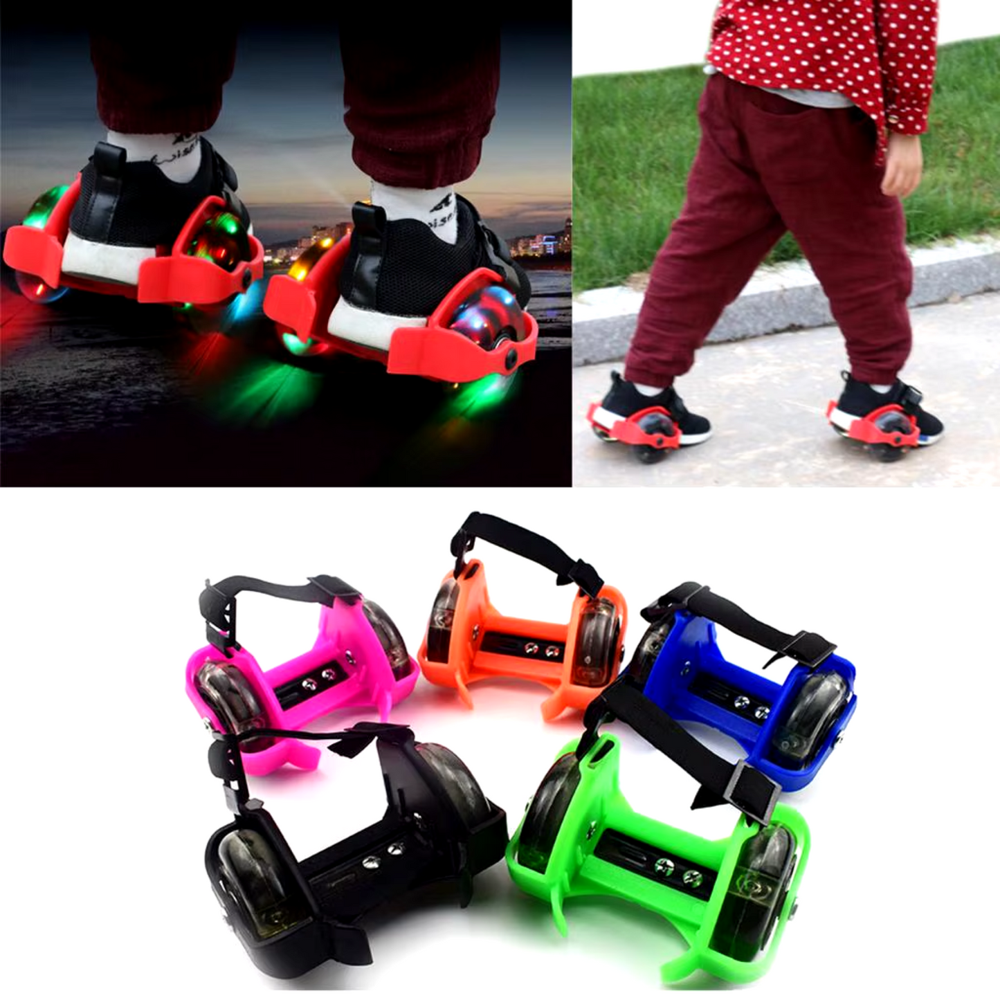 Patín Ajustable Luces Led Para Zapatilla