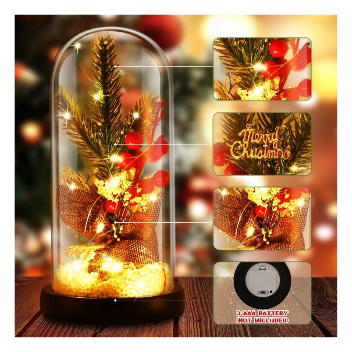 Árbol de Navidad LED Cúpula de Cristal