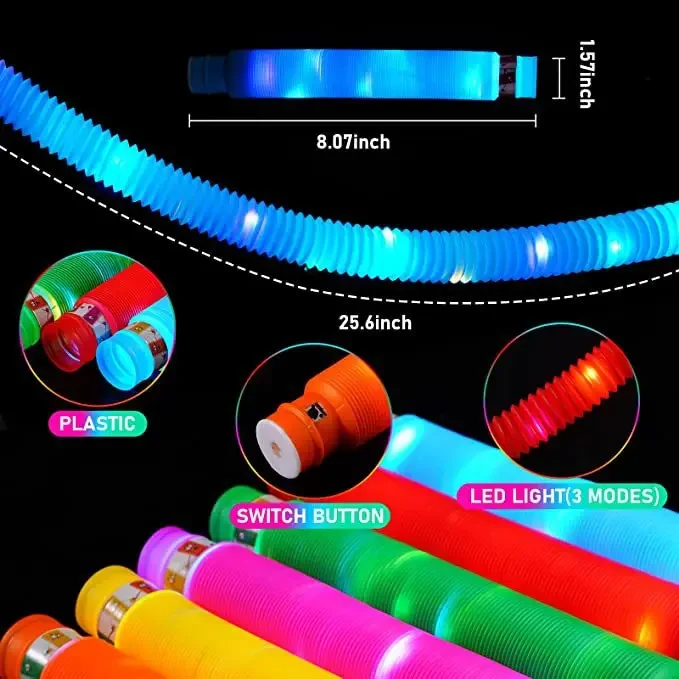 6 Pop It Tube Led Luces Tubo L 6 Piezas