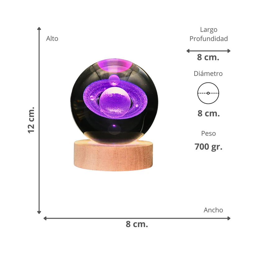 Lampara Bola De Cristal LED RGB Colores