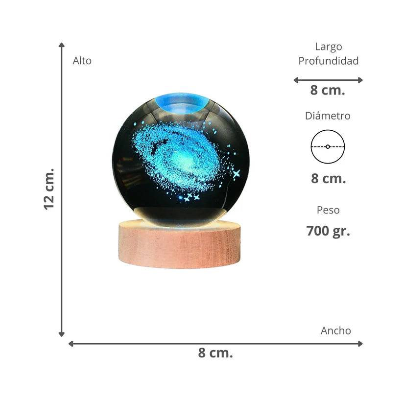 Lampara Bola De Cristal LED RGB Colores